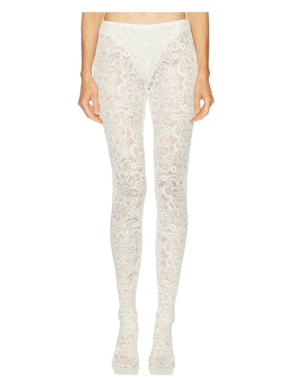 Beaufille Cassia Lace Stockings in White